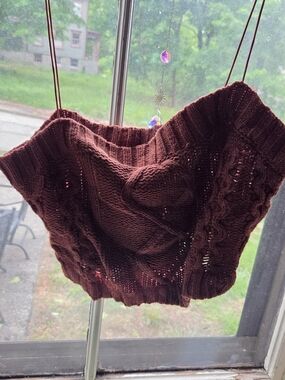 Aeropostale Cropped Knitted Tank Rustic Orange Color